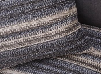 tela jacquard de rayas en tonos naturales y azul para cojines