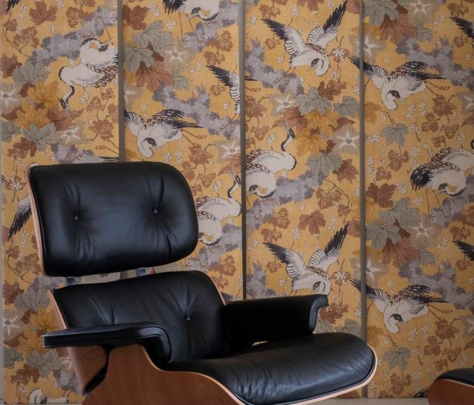 tela de flores y aves de algodón para cortinas, tapicería y colchas